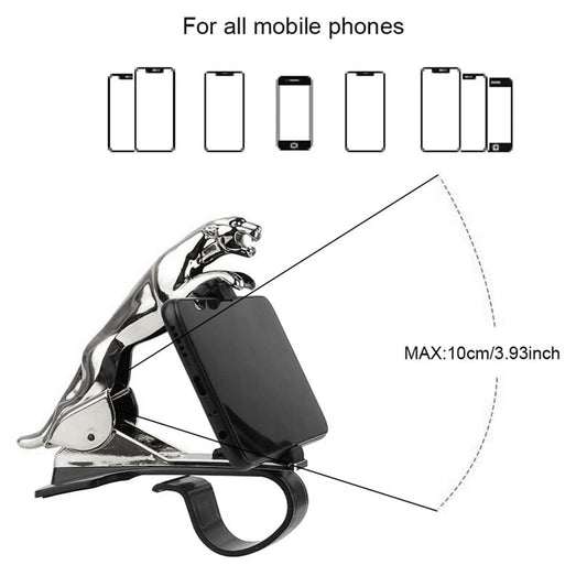 Jaguar Car Mobile Phone Mount Stand 360 Degree Rotation Adjustable Clip Hold