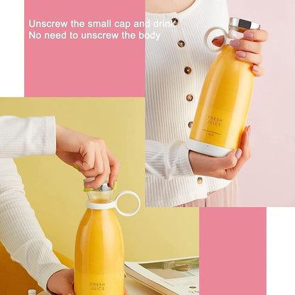 Electric Portable Mini Juicer Bottle | Wireless Personal Size Juicer Blender for Smoothies and Shakes with 4 Blades
