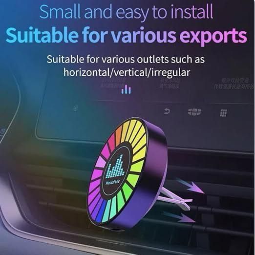 Car air vent mount with colorful design on a car dashboard background